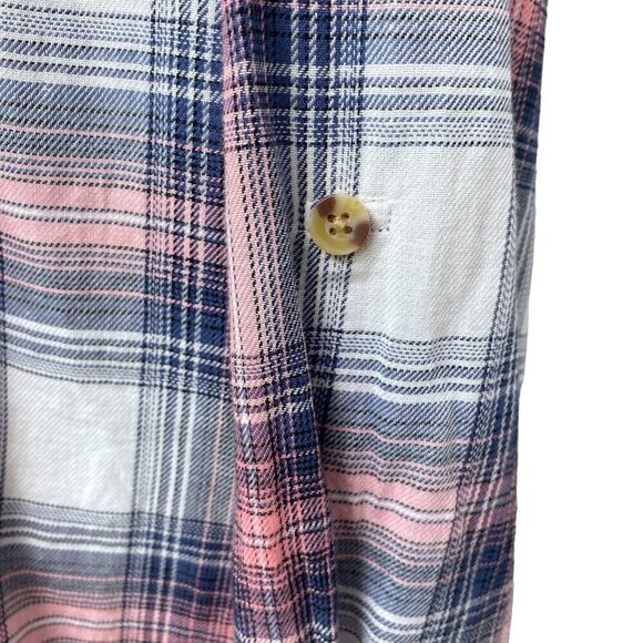 DRESSBARN Plaid Shirt Plus Size 3X Cotton Blue Pink Long Sleeve Button Up NWT - Picture 10 of 10